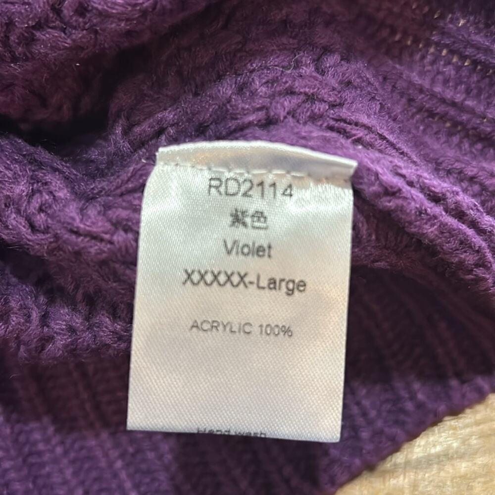 Woman’s Mock Neck 3/4 sleeve sweater purple size 5XL - Picture 4 of 8